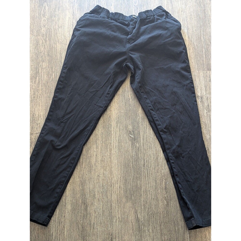 Cove USA Chino Pants Mens 34 Black Elastic Waist Stretch Casual Comfort